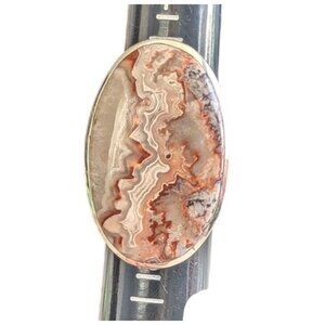Crazy Lace Agate Sterling Silver Statement Ring 9.5